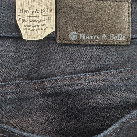 Henry & Belle Womens 32=14 Mid Rise Super Skinny Ankle‎ Jeans Onyx Dark Wash New - Picture 4 of 9